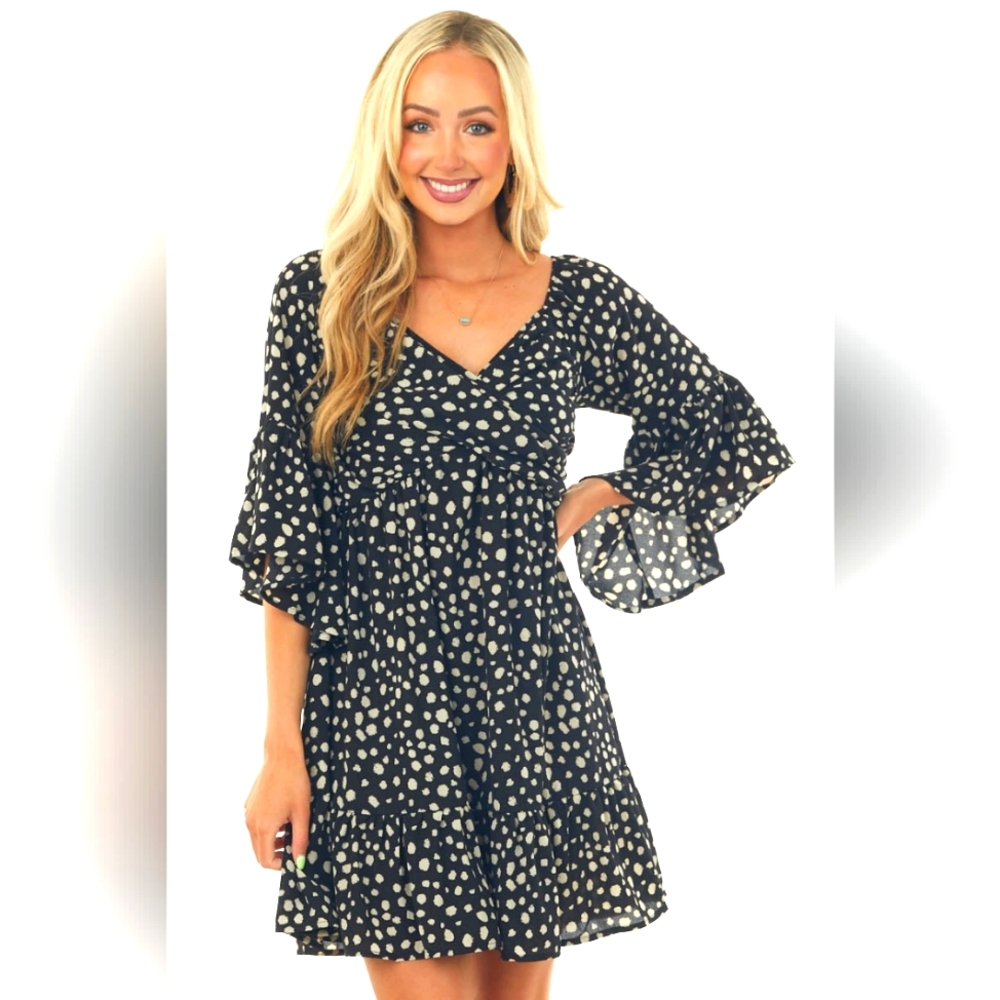 NWT Lime Lush Black Animal Print dress
